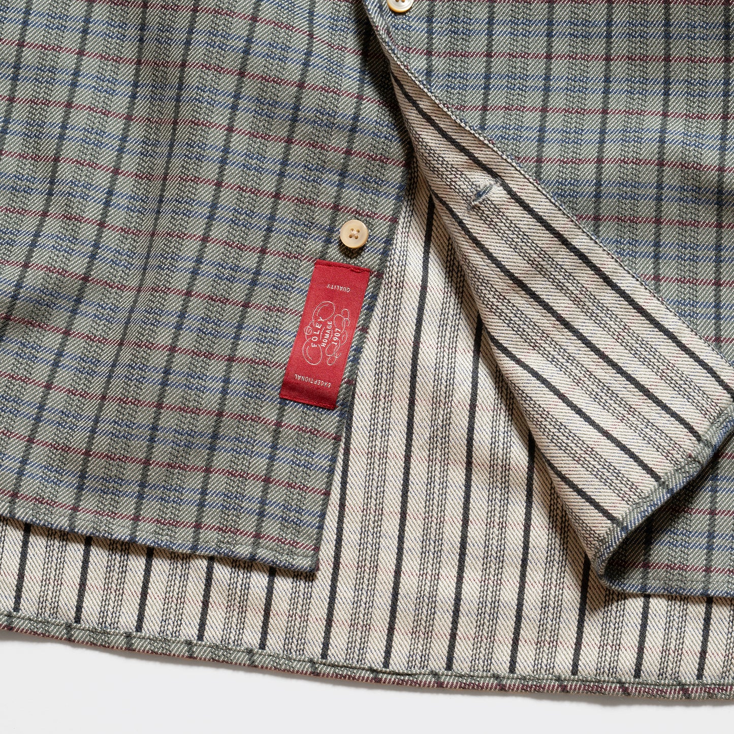 S1018 Stand-up Collar Shirt (Grey) スタンドアップカーラーシャツ (グレー)