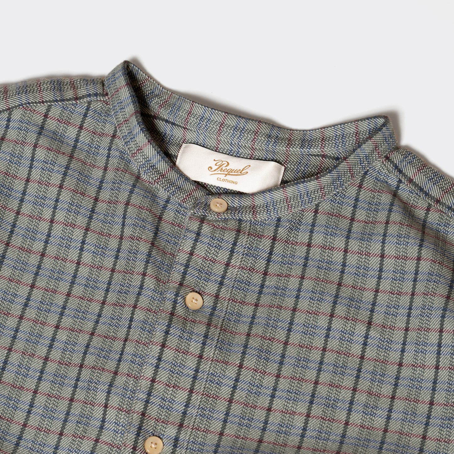 S1018 Stand-up Collar Shirt (Grey) スタンドアップカーラーシャツ (グレー)