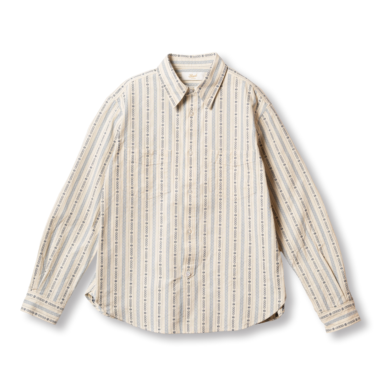 S1023 Classic Stripe Work Shirt (Beige)