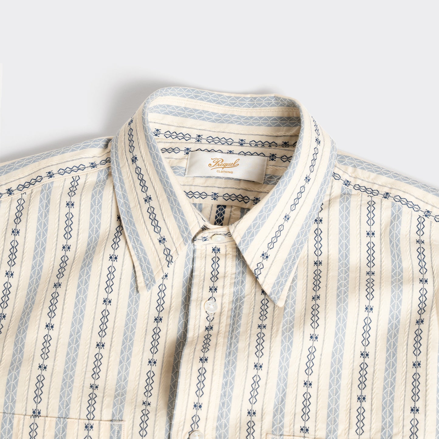 S1023 Classic Stripe Work Shirt (Beige)