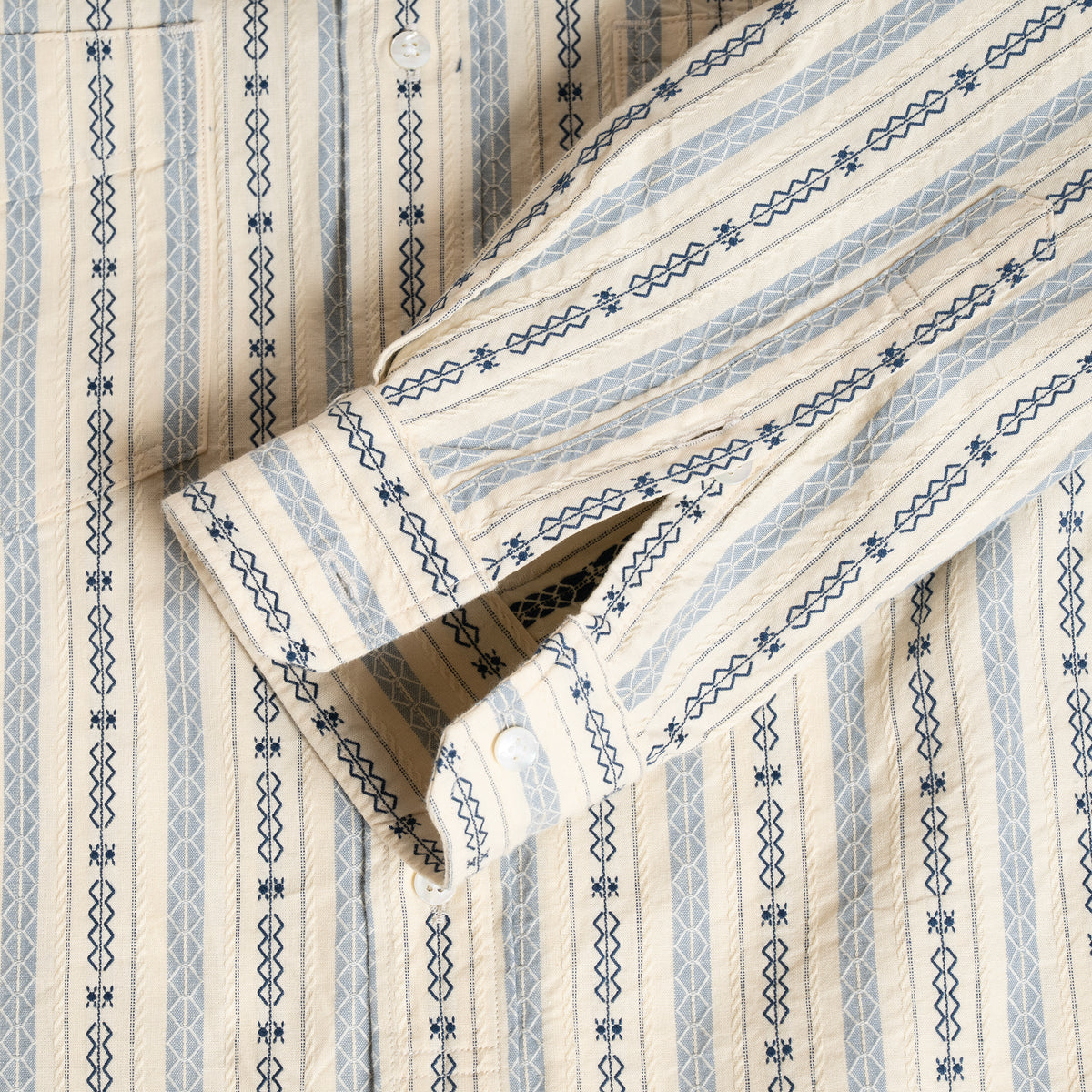 S1023 Classic Stripe Work Shirt (Beige)